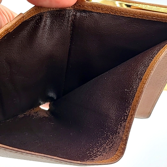 Yves Saint Laurent brown leather kisslock wallet - Picture 11 of 14